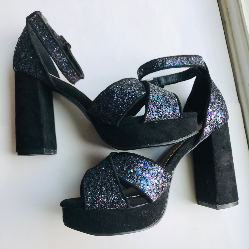 Brand New, size 7, sparkle platform shoes
